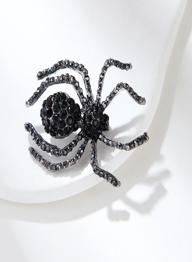 MXUHUI Spider Brooch Pins for Women Gothic Rhinestone Spider Pin Insect Brooch Halloween Cosplay Party Vintage Costume Accessories (Black) - Image 5